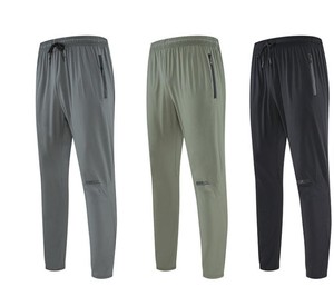 Pantalon de sport décontracté léger pour homme, taille mi-haute, avec fermeture éclair, coupe ample, élastique, pour la course et le fitness, personnalisable OEM - Product Image 3