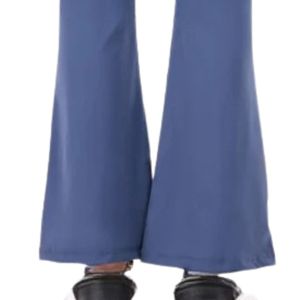 . Pantalon évasé bleu taille haute pour femme, extensible, coupe ajustée, style legging de yoga, jambe large, décontracté, coupe bootcut ajustée - Product Image 5