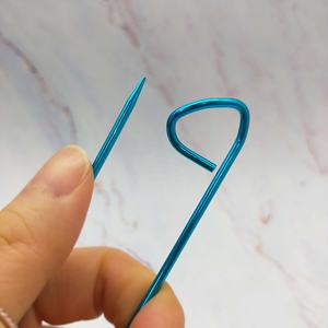 Porte-points en alliage d'aluminium Set de sécurité 12cm de long Porte-fils pour textiles et tissus Artisanat Notions/Crochet - Product Image 2