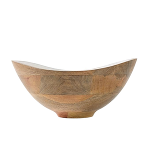 Bol à salade jetable en bois de manguier écologique au design naturel pour la maison, les restaurants et les hôtels - Product Image 5