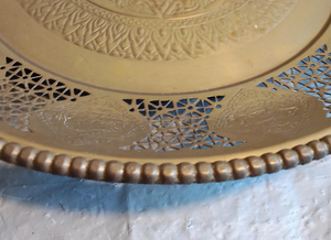 Plateau en laiton artisanal personnalisé, style élégant, bords découpés avec des motifs complexes, motifs classiques, cadeau souvenir de luxe pour hôtel - Product Image 4