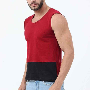 เสื้อกล้ามแบบใหม่มาถึงแล้ว สไตล์ลำลองสำหรับผู้ชาย เสื้อกล้ามออกกำลังกาย แห้งเร็ว ระบายอากาศได้ดี คุณภาพสูง สีดำและสีแดง - Product Image 1