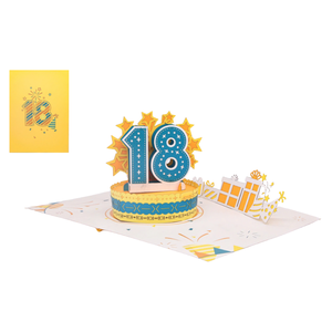 การ์ดอวยพรวันเกิดแบบป๊อปอัพ 3 มิติ ฉลองครบรอบ 18 ปี การ์ดอวยพรทำมือ 3 มิติ สำหรับวันเกิด การ์ดป๊อปอัพ 3 มิติ สำหรับโอกาสต่างๆ การ์ดอวยพรงานฝีมือจากกระดาษ - Product Image 2