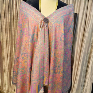 Lujosa estola de pashmina de seda para mujer elegante arte floral tejido fino para adultos - Product Image 5