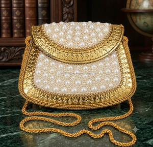 Bolso de Mano Tipo Clutch con Mini Perlas para Mujer, Ideal para Fiestas y Bodas, Venta al Por Mayor - Product Image 3