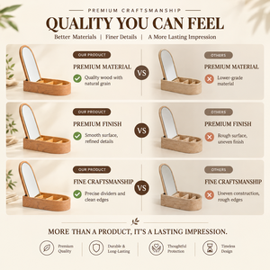 กล่องเก็บเครื่องประดับไม้ทันสมัยรักษ์โลก WEWOOD พร้อมกระจกและช่องแบ่ง - Product Image 3