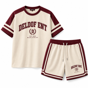Conjunto de Camiseta y Pantalones Cortos de Baloncesto Estilo Universitario Vintage para Hombre, Moda Urbana, Ropa Casual Holgada, Logotipo Personalizado, Conjunto de Verano - Product Image 4