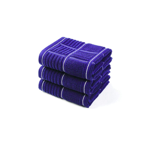 Striped Blue Cotton Woven Tea <b>Towel</b> Set Rectangle Solid Color Home Use Adult Size 16x26 Inches Soft Quick Dry Machine Washable - Product Image 2