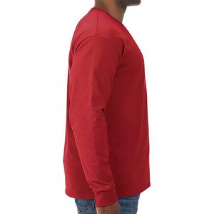 Camiseta de Manga Larga para Hombre, Corte Ajustado, Algodón Elástico, Cuello Redondo, Estilo Urbano Informal - Product Image 3