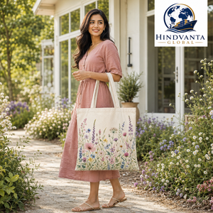 Custom Cotton <b>Canvas</b> Tote Bag Floral Print Promotional Reusable Drawstring <b>Beach</b> Shopping Carryall - Product Image 6