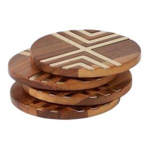 Imperial Crafted Home Handmade Wood 300mm Costers Modern Customized Thickness Drink Coaster <b>Heat</b> Resistant <b>Reusable</b> Mats Home - Product Image 2