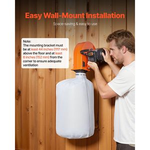 Colector de Polvo para Trabajos en Madera de 1 HP y 560 CFM, Montaje en Pared, con Bolsa de 2.5 Micras, para Uso Doméstico - Product Image 6