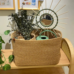 Simple Brown Storage <b>Basket</b> For Daily Use Organizer Home Bathroom Bedroom And Easy Access Storage Solution From India - Product Image 1