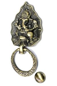 Battant de porte en laiton en forme de feuille avec anneau de suspension, finition antique, décoration de porte traditionnelle, battant d'entrée en laiton fait main - Product Image 5