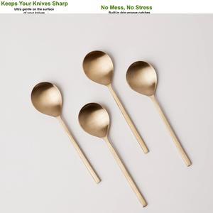 KSN Premium Set de 4 cuillères à dessert en acier doré Collection parfaite de laiton d'Inde pour améliorer votre expérience culinaire - Product Image 3