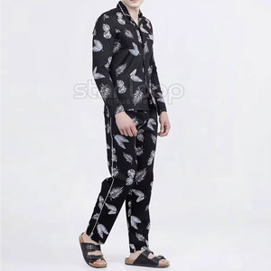 Trendy <b>Men</b> <b>Pajama</b> <b>Set</b> Custom Logo Long Sleeve Night Suit Summer Wear Custom Size <b>Pajama</b> <b>Set</b> - Product Image 3
