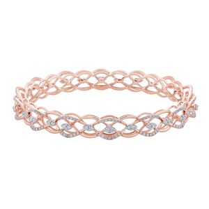 Brazalete con Motivo Entrelazado de Diamantes Cultivados en Laboratorio en Oro Rosa - Product Image 1