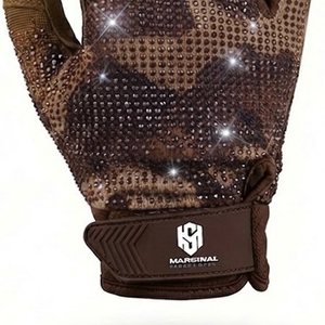Guantes de Fútbol Americano Personalizados con Diseño de Pedrería para Hombre, Ropa Deportiva 2026, Color Marrón - Product Image 4