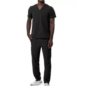 2026 Summer New Fashion Comfort Medical Nurse Scrub <b>Set</b> for Men V-Neck Top Pant Hospital <b>Doctor</b> Uniform Suits - Product Image 1