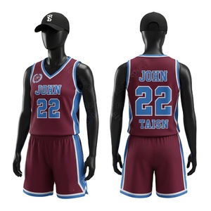 Uniforme de basket-ball pour femmes, 150 GSM, maille polyester respirante, bleu marine, panneau latéral contrasté, short en jersey, logo personnalisé par sublimation - Product Image 1