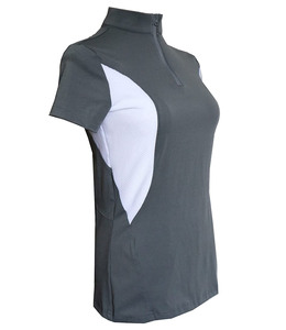 T-shirt personnalisé pour femme en tissu polaire polyester/nylon, col rond, manches courtes, avec logo, coupe ajustée élégante, respirant, anti-rétrécissement, 240g - Product Image 2