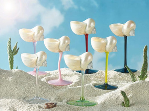 Verres à Martini Faits Main en Coquillages, Double Paroi, Sans Plomb, Écologiques, Luxe, pour Mariages en Bord de Mer, Restaurants, Hôtels, Fêtes - Product Image 4