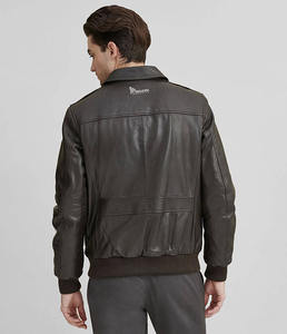Chaquetas de Cuero Genuino con Logotipo Personalizado para Hombre, Chaqueta de Motero de Piel de Oveja Auténtica al por Mayor, Ropa Exterior de Motociclista de Piel de Vacuno con Etiqueta Privada OEM - Product Image 3