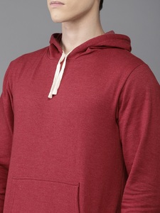 Sweat-shirt à capuche uni pour homme, coupe classique, décontracté, en coton tricoté, avec poche, pour l'automne - Product Image 5