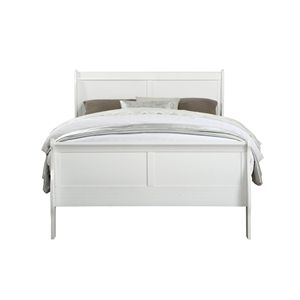 Letto matrimoniale Louis Philippe E. King in finitura bianca, struttura in legno realizzata a mano - Product Image 4