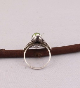 Vintage Green Copper <b>Turquoise</b> <b>Ring</b> 925 Sterling Silver Antique Style Green Gemstone <b>Ring</b> for Women Artisan Handmade Jewelry - Product Image 5