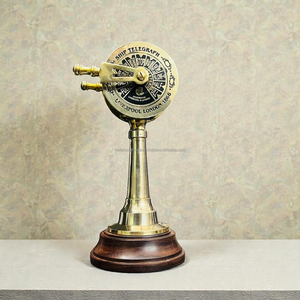 Vajilla Decorativa Náutica de Latón Estilo Antiguo con Grabado de Máquina de Telégrafo Marítimo - Product Image 4