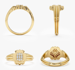 Anillo de Oro para Mujer con Diamante Cultivado en Laboratorio, Corte Esmeralda, Diseño Personalizado, Certificado IGI, Alta Pureza, para Aniversario, Boda, Compromiso - Product Image 3