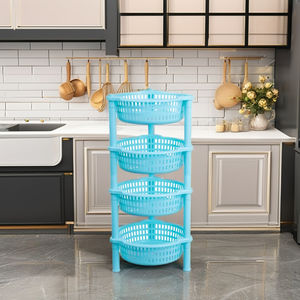Chariot de rangement multifonctionnel en plastique pour petits espaces Chariot de rangement en plastique durable pour la cuisine et la salle de bain - Product Image 2
