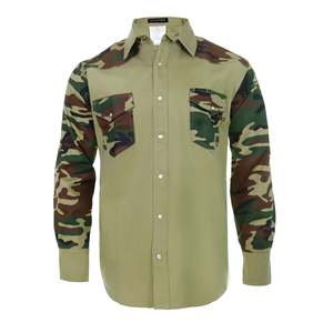 88/12 chemise de travail FR résistante aux flammes Style occidental deux tons kaki/Mili Camouflage 2X-grande taille - Product Image 1