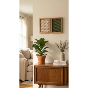 <b>Framed</b> Macrame <b>Wall</b> Art Set Modern <b>Design</b> Washable Abstract Geometric Bohemian Home Decor Living Room Patterned Craft Art Pieces - Product Image 3