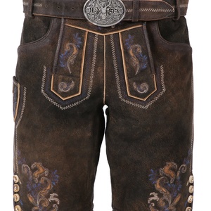 Kurz lederhose หนังแท้พร้อมโลโก้ที่กำหนดเองสำหรับผู้ชาย - Product Image 5