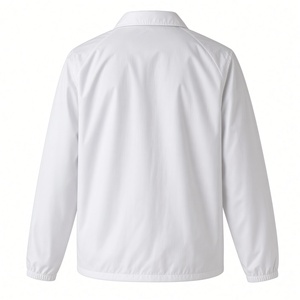 Veste de coach de sororité Zeta Phi Beta avec lettres grecques brodées, ligne croisée, blanche et bleu roi, boutons-pression, et écusson - Product Image 2