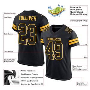 Camisetas de Fútbol Americano Totalmente Personalizadas, Camiseta de Fanático Estadounidense para Adultos/Club Juvenil, 100% Poliéster, Camiseta de Fanático del Fútbol Americano - Product Image 2