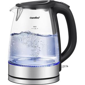 1.7L Glass Electric Tea <b>Kettle</b> 1500W Fast Boil with LED Indicator Auto Shut <b>Hot</b> <b>Water</b> <b>Kettle</b> - Product Image 1