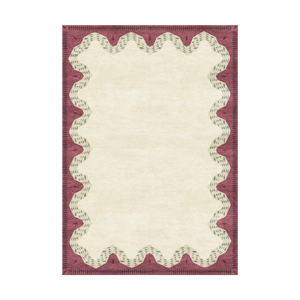 Tapis d'intérieur moderne personnalisé en laine tuftée à la main, à poils ras, motif géométrique treillis, tons terreux taupe et bleu ciel côtier, pour l'hôtellerie - Product Image 4