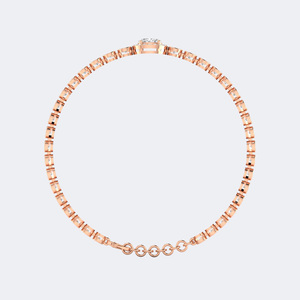 Bracelet tennis 3.00CTW en or 14 carats avec diamants ovales et ronds de formes variées, couleur D, pureté VVS, multi-tailles, cultivés en laboratoire, pour femme - Product Image 5