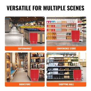 Set di 12 Cesti per la Spesa in Plastica Resistente da 24L con Manico e Supporto, Portatili, 42,4 x 29,5 x 22,5 cm - Product Image 6