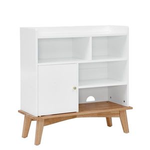 Armadio di stoccaggio in legno massello con Design colorlocking piedi Base per il pavimento per la camera da letto soggiorno a casa ufficio librerie di ricezione per - Product Image 5