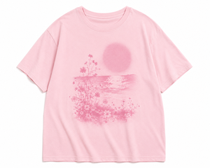 Camiseta Rosa de Cuello Redondo y Manga Corta para Mujer, Corte Ajustado Vintage, 100% Algodón Jersey, Ecológica, Primavera Verano - Product Image 2