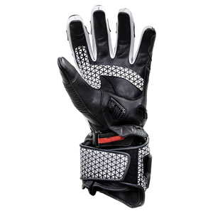 Guantes de Motociclismo de Cuero Blanco y Negro, Protección Completa para los Dedos, Protector de Nudillos Duro, Equipo de Conducción Unisex - Product Image 5
