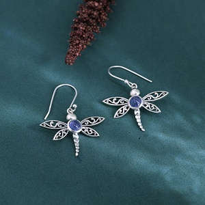 Natural Tanzanite Dragonfly Dangle <b>Earrings</b> 925 Sterling <b>Silver</b> Blue Gemstone <b>Earrings</b> Women’s Fashion Jewelry Gift - Product Image 4
