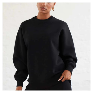 Sudadera con Capucha Oversize de Algodón 100% Estampada Personalizable para Mujer, Cuello Redondo, Cálida, Informal, para Invierno, Venta al por Mayor - Product Image 6