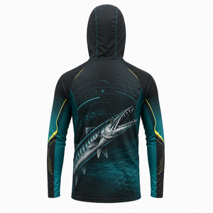 Sudadera con Capucha de Pesca para Hombre, Manga Larga, Estampado por Sublimación, Protección UV UPF 50+, 100% Poliéster, Transpirable y de Secado Rápido - Product Image 2