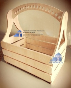 <b>Wooden</b> Fruit And Veggie Storage <b>Crate</b> Rectangle Pine Handmade With Labels For Household Use Made in VietNam - Product Image 2