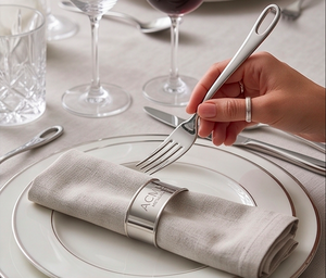 Ensemble de couverts en acier inoxydable poli miroir avec poignée en boucle, résistant à la rouille, pour la cuisine et l'hôtellerie - Product Image 5